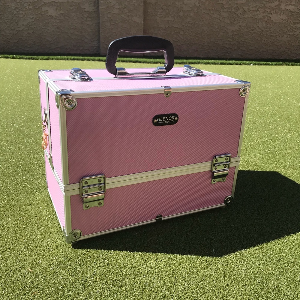 Glenor beauty pink make up case